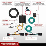 Nilight 4 Pin Trailer Wiring Harness Kit 56403 Vehicle Standard 4 Way Connector Custom for 2018-2024 Volkswagen Tiguan Simple Fit Tow Hitch Harness Nilight