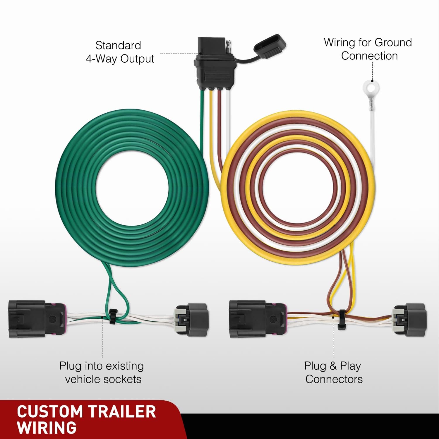 4 Pin Trailer Wiring Harness Kit 56094 Vehicle Side Custom for 2010-2017 Chevy Equinox GMC Terrain Trailer Light Harness w/o Factory Tow Package Nilight