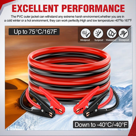 4 Gauge 16 FT Heavy Duty Jumper Cable Nilight