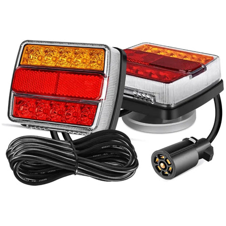 Magnetic LED Trailer Towing Light Kit w/ 7 Pin Plug Tail Stop Amber Nilight