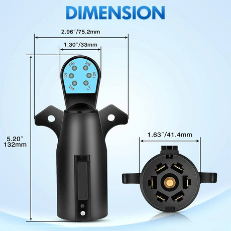 7 Way Blade Trailer Connector Tester with Red LEDs Indicators Nilight