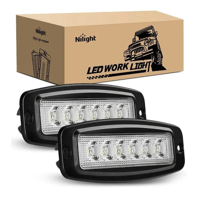 7.4 Inch 18W Spot Led Work Lights (Pair) Nilight