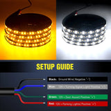 70 Inch 216 Leds Running Board Amber White Light Strip (Pair) Nilight