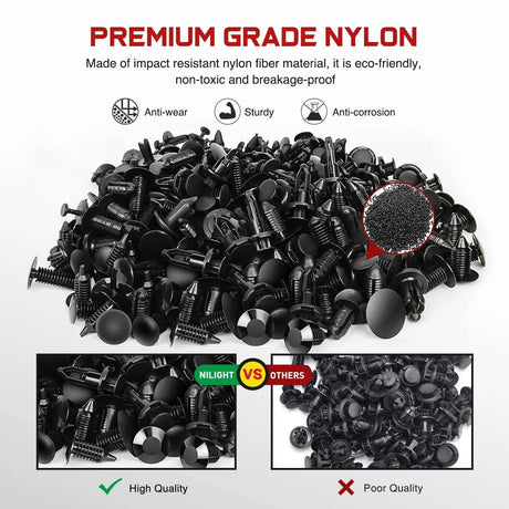 700 Pcs Bumper Retainer Clips Car Push Retainer Kit Nilight