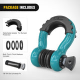 3/4 inch D-Ring Shackle Teal (Pair) Nilight