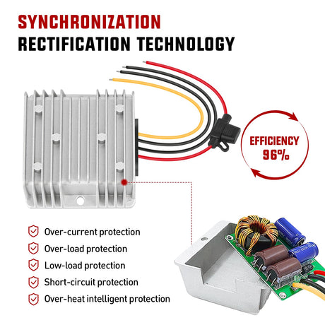 36V/48V to 12V 20A 240W Voltage Converter Nilight