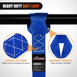 Motorcycle Tie Down Straps Max Break Strength 12000Lbs Blue Nilight