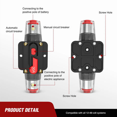 Accessories 30A Circuit Breaker Reset Fuse Holder