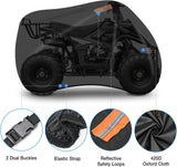 ATV Cover Waterproof 420D Heavy Duty Ripstop Material Black Protects 4 Wheeler from Snow Rain All Season All Weather UV Protection Fits up to 82 Inch Nilight