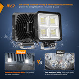 4 Inch 64LED Square Flood LED Pod Lights (Pair) Nilight