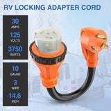 30AMP to 50AMP RV Locking Adapter Cord Nilight