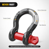 1/2 Inch D-Ring Shackle 4 Packs Nilight