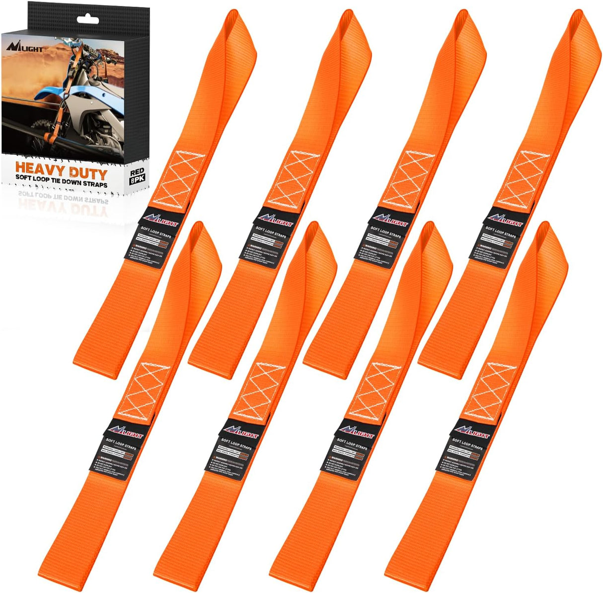 Motorcycle Tie Down Straps Max Break Strength 12000Lbs Orange Nilight