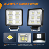 4 Inch 48LED Square Flood LED Pod Lights (Pair) Nilight