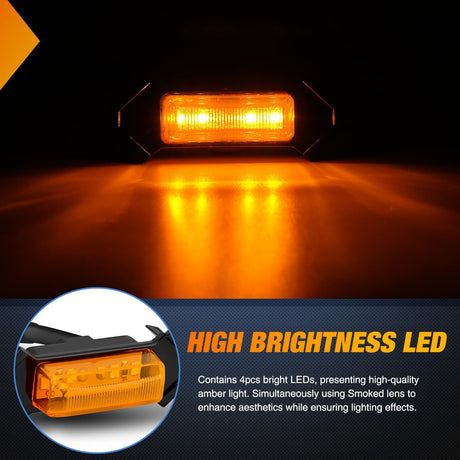 2016-2023 Toyota Tacoma TRD PRO 4LED Amber Front Grille Marker Lights Nilight