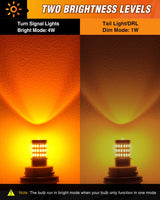 57LED 1157 Amber Yellow 2057 2357 BAY15D 7528 LED Bulb (Pair) Nilight