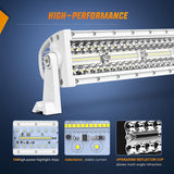 22 Inch 480W Spot Flood Combo White Case Led Light Bar Nilight