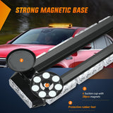 29.5 Inch Roof Top Amber Strobe Lights 56LED Hazard Emergency Warning Light Bar Magnetic Mount Nilight