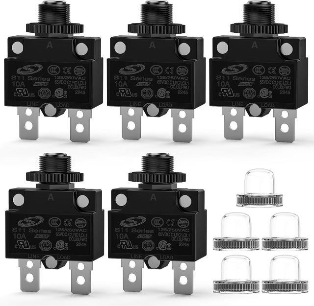 5Pcs 10Amp Terminals Circuit Breaker Nilight