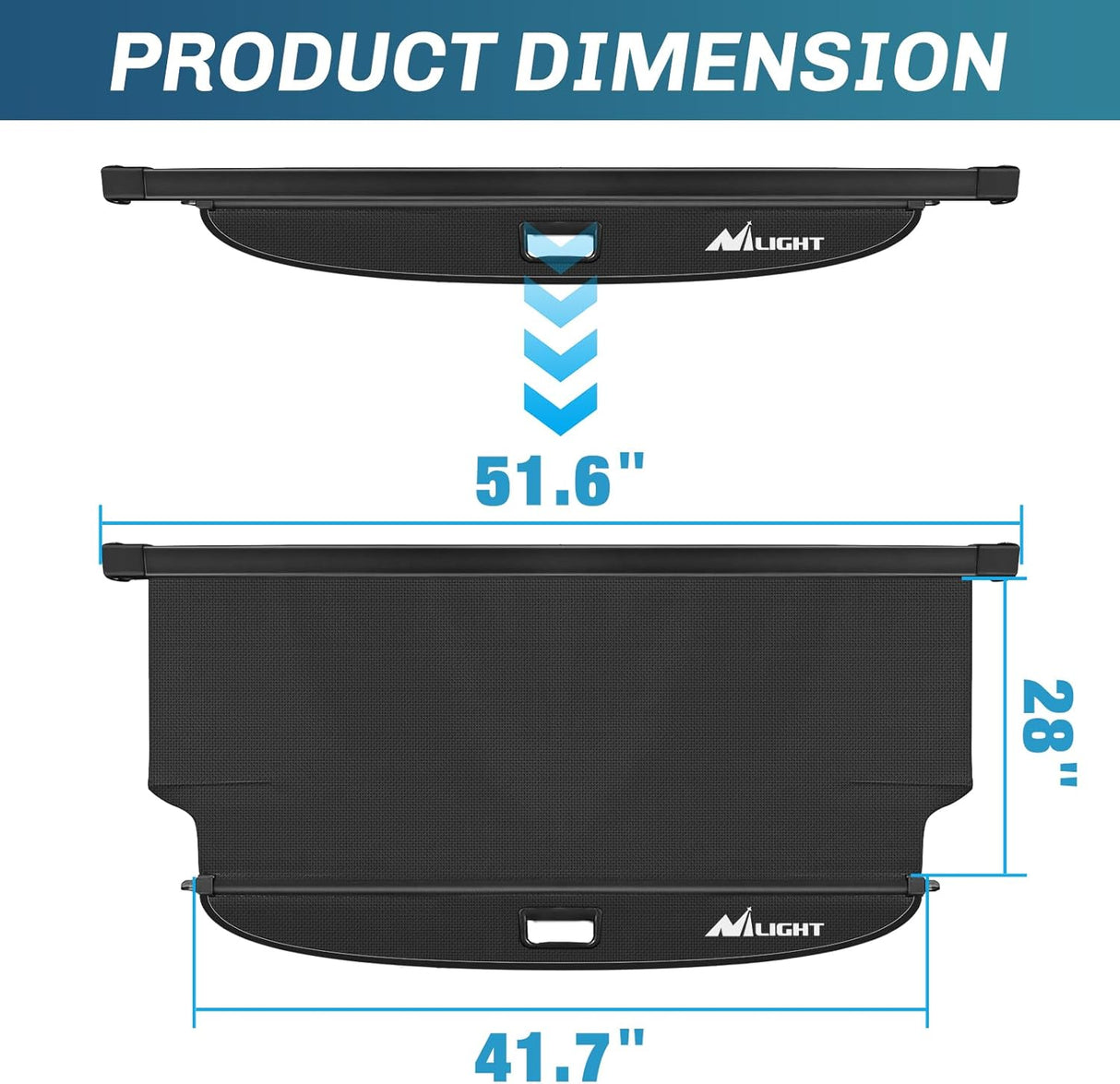 2021-2024 Ford Bronco 4-Door Retractable Trunk Cargo Cover Nilight