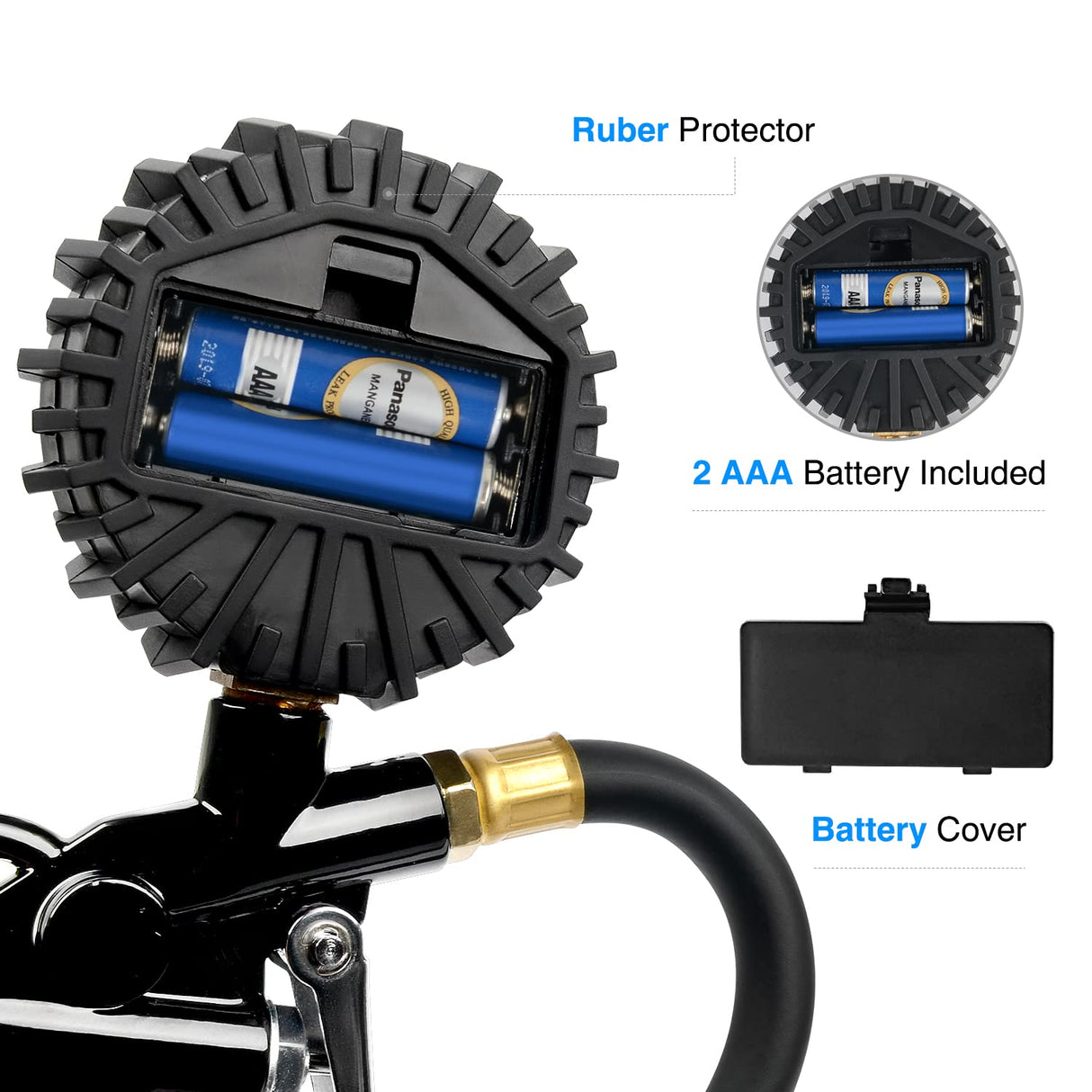 Digital Tire Inflator Pressure Gauge 250PSI Nilight