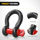 5/8 Inch D-Ring Shackle 4 Packs Nilight