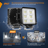 4 Inch 48LED Square Flood LED Pod Lights (Pair) Nilight