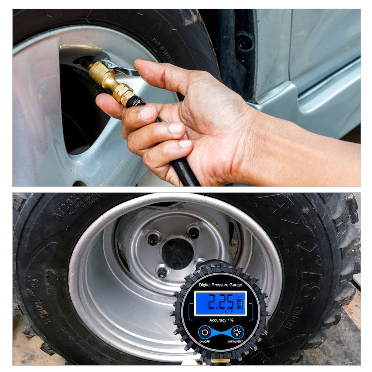 Digital Tire Inflator Pressure Gauge 250PSI Nilight