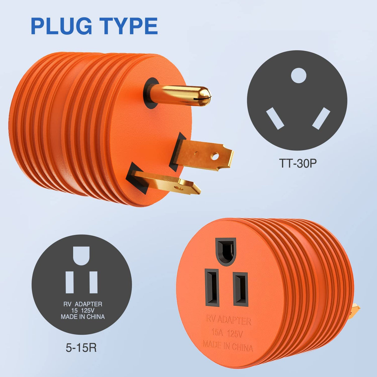 30Amp Male to 15Amp Female RV Adapter Plug Nilight