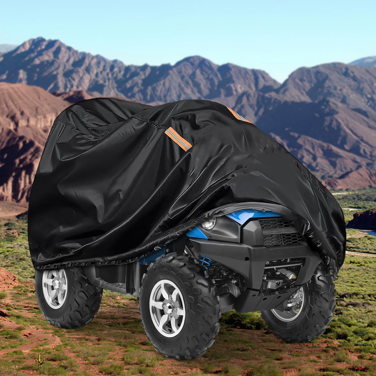 ATV Cover Waterproof 420D Heavy Duty Ripstop Material Black Protects 4 Wheeler from Snow Rain All Season All Weather UV Protection Fits up to 100 Inch Nilight