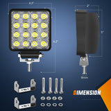 4 Inch 48W Flood Square Led Work Lights (Pair) Nilight