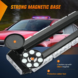 29.5 Inch Roof Top Red Blue Strobe Lights 56LED Hazard Emergency Warning Light Bar Magnetic Mount Nilight