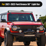 50 Inch Straight LightBar Over-Windshield Mounts For 2021-2023 Ford Bronco 2/4 Door Nilight