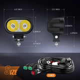 4 Inch 20W 2100LM Spot Built-in EMC LED Work Lights (Pair) | 16AWG DT Wire Nilight