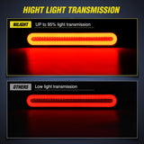 9 Inch 100 Leds Red Amber 3-in-1 Running Stop Turn Signals Brake Light (Pair) Nilight