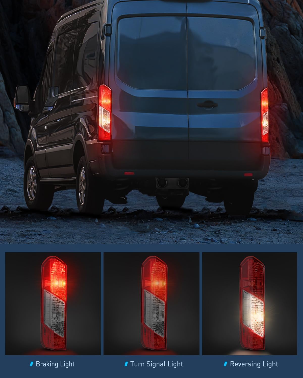 2015-2023 Ford Transit 150 250 350 350HD Taillight Assembly Rear Lamp Replacement OE Style Driver Side Nilight