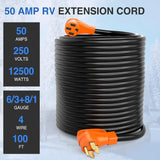 50Amp 100FT RV EV Extension Cord Drag Tool - Nilight