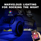 LED RGB Rock Lights Bluetooth Underglow Multicolor Neon (6 Pods) Nilight