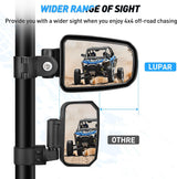 UTV Side Mirrors Offroad Rear View Universal Fits with Windshield for 1.75inch Roll Cage Polaris Ranger RZR Pioneer Can-Am Commander Kawasaki Yamaha Cfmoto Nilight