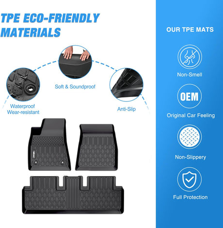 2020-2023 Tesla Model 3 TPE Floor Mats Nilight