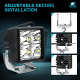 2 Inch 6LED 20W Square Spot Built-in EMC LED Pod Lights (Pair) Nilight