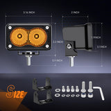 3" 1070LM Amber DRL Flood LED Pods (Pair) Nilight