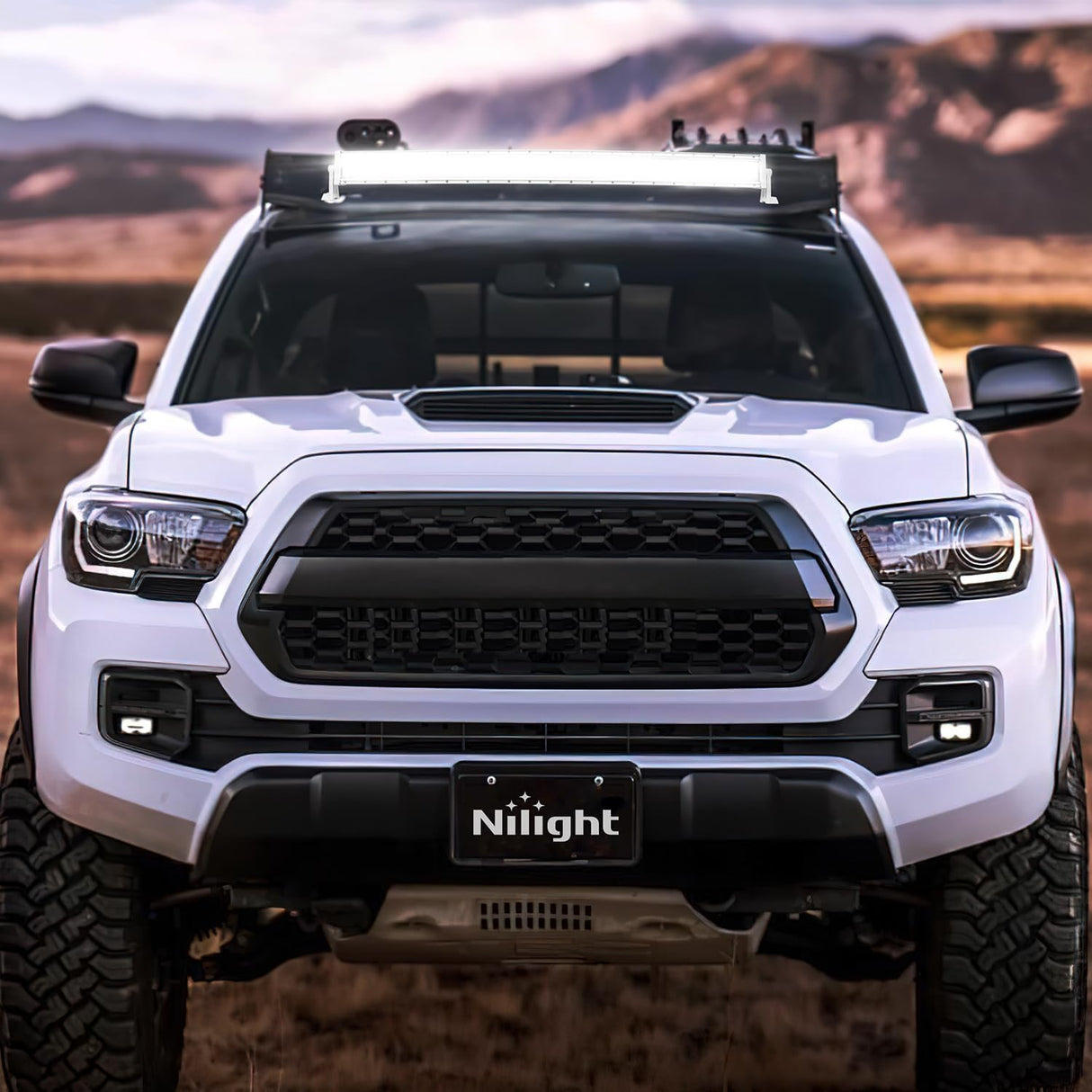 42 Inch 320Leds Spot Flood Combo White Case Led Light Bar Nilight