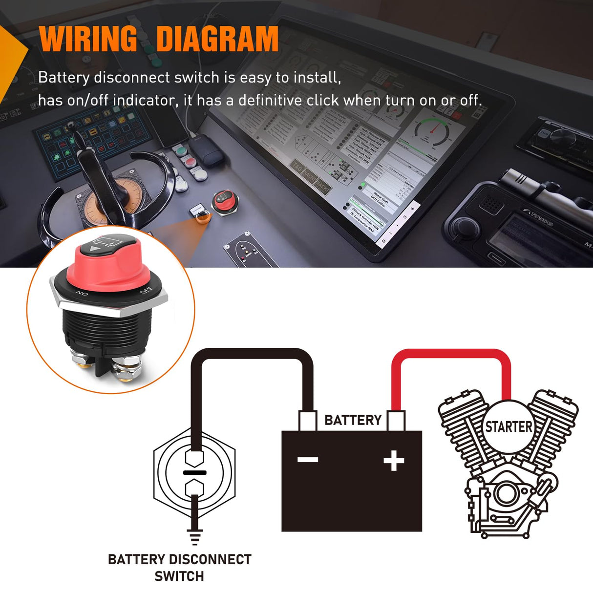 200A ON/OFF Disconnetc Battery Switch Nilight