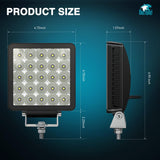 5 Inch 25LED Square Flood Built-in EMC LED Pod Lights (Pair) Nilight