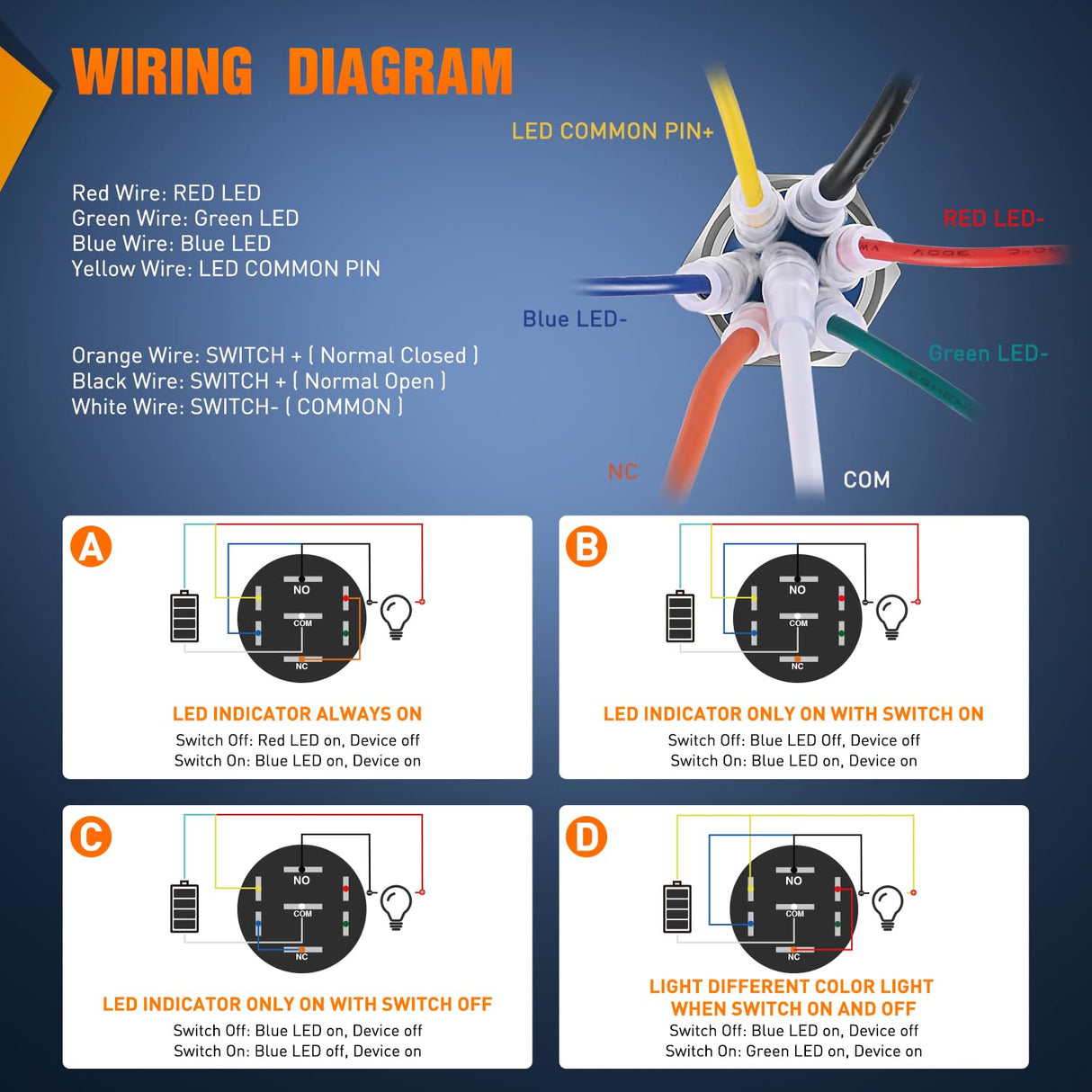 16mm RGB Toggle Switch 3Pcs Nilight