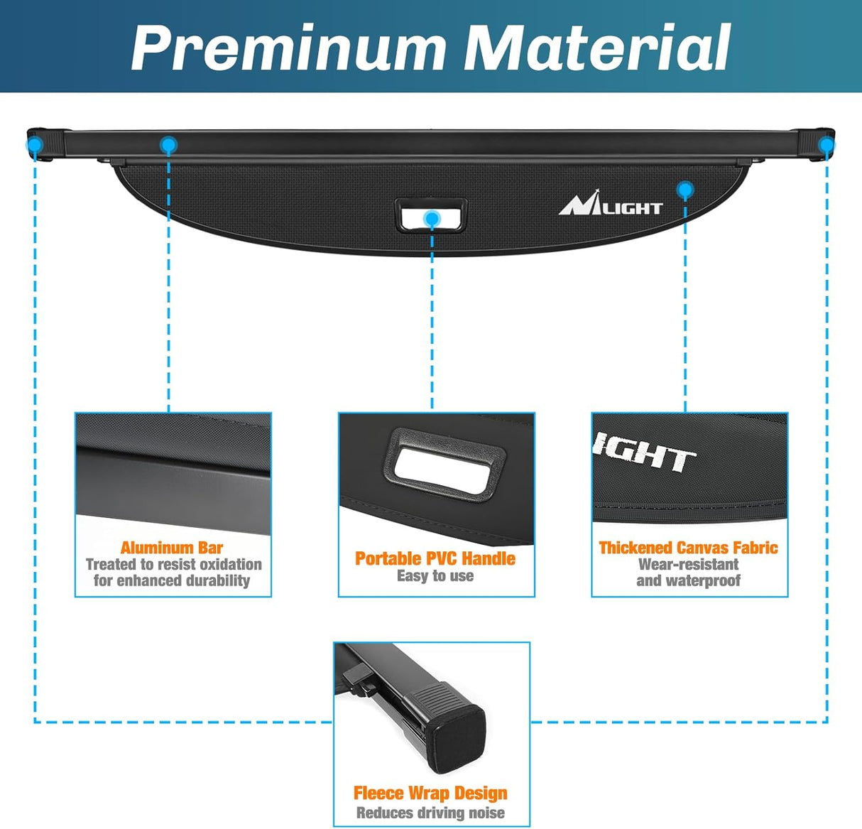 2021-2024 Hyundai Tucson Retractable Trunk Cargo Cover Nilight