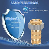 RV Parts RV Hi-Flow Water Regulator for Camper, Lead-Free Brass Water Hose Pressure Reducer Valve with Filter Screen 3/4 Inch Thread for Camper Trailer RV Plumbing System Water Hose, 40-50 psi