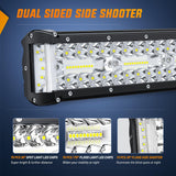 20 Inch 420W Side Shooter Quadruple Row Spot Flood LED Light Bar | 16AWG Wire 5Pin Switch Nilight