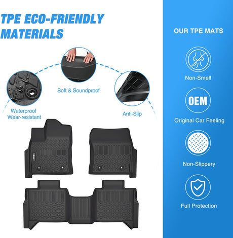 2022-2014 Toyota Tundra CrewMax Cab TPE Floor Mats Nilight